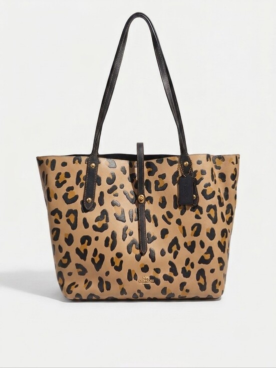 Coach Handbags - Coach Market Leopard Print Calf Leather Tote